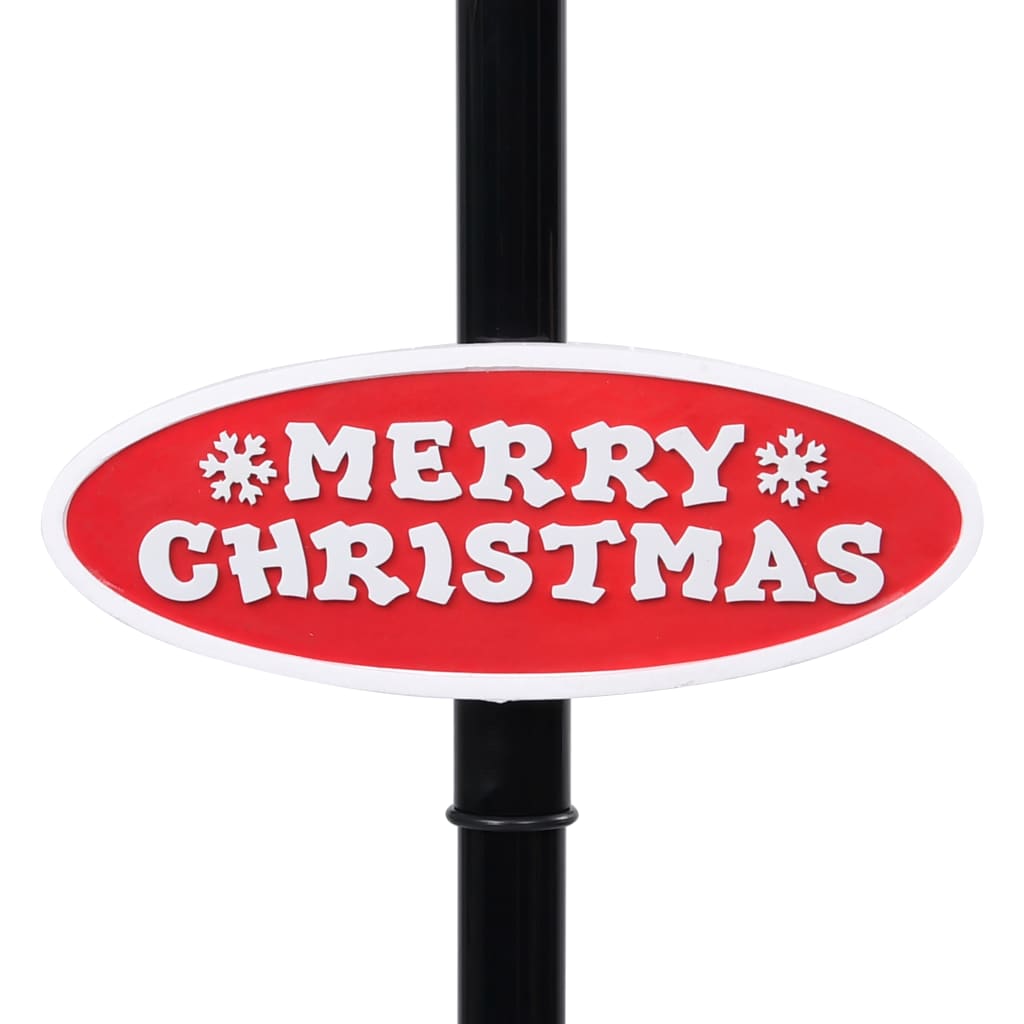 vidaXL Julegatelampe med julenisse svart og rød 81x40x188 cm PVC
