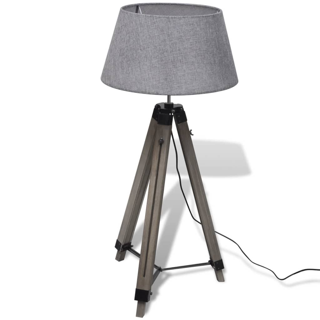 vidaXL Gulvlampe med justerbart stativ og grå stoffskjerm