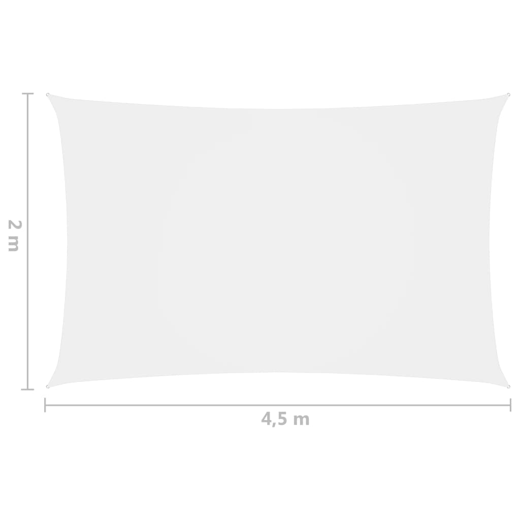 vidaXL Solseil oxfordstoff rektangulær 2x4,5 m hvit