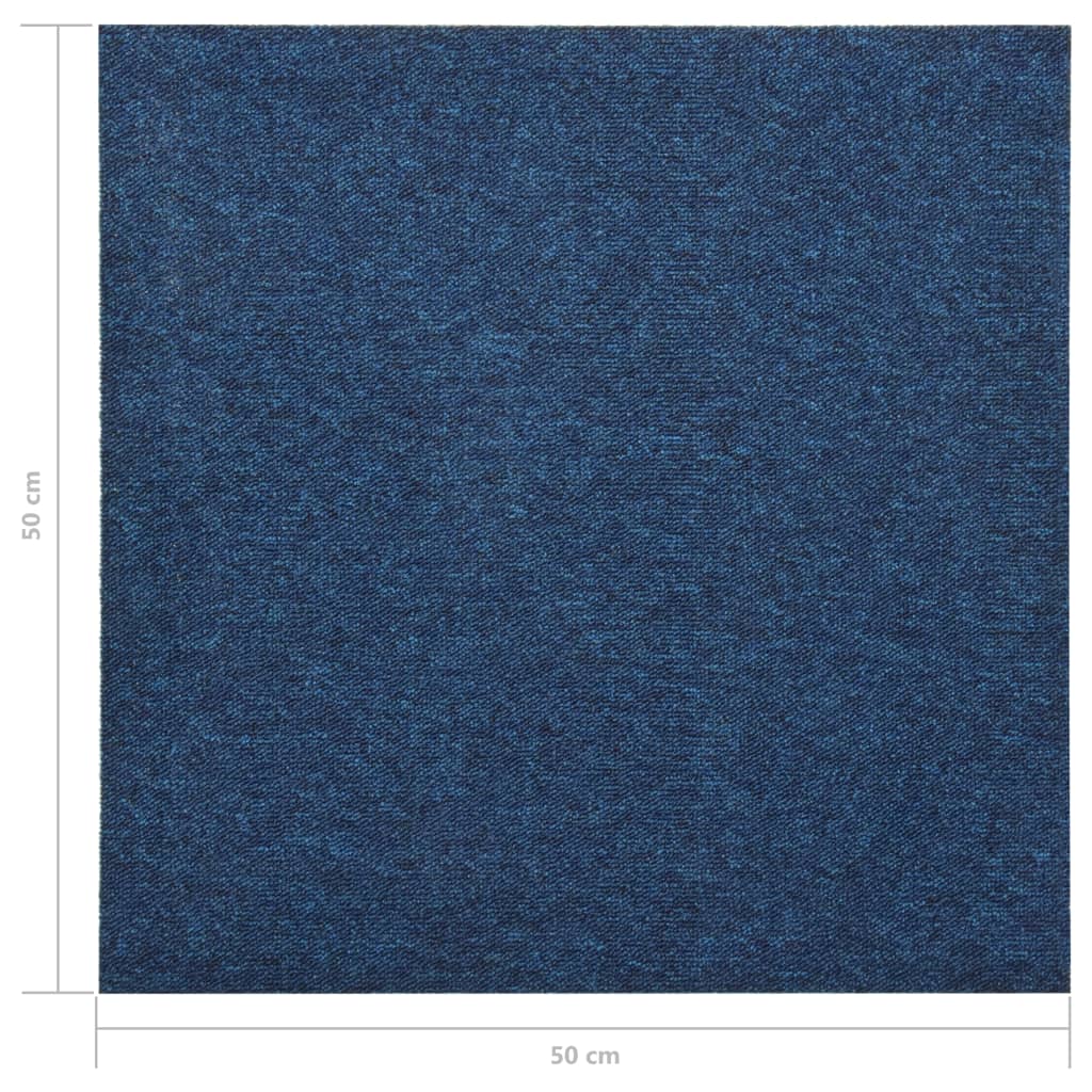 vidaXL Teppefliser gulv 20 stk 5 m² 50x50 cm mørkeblå