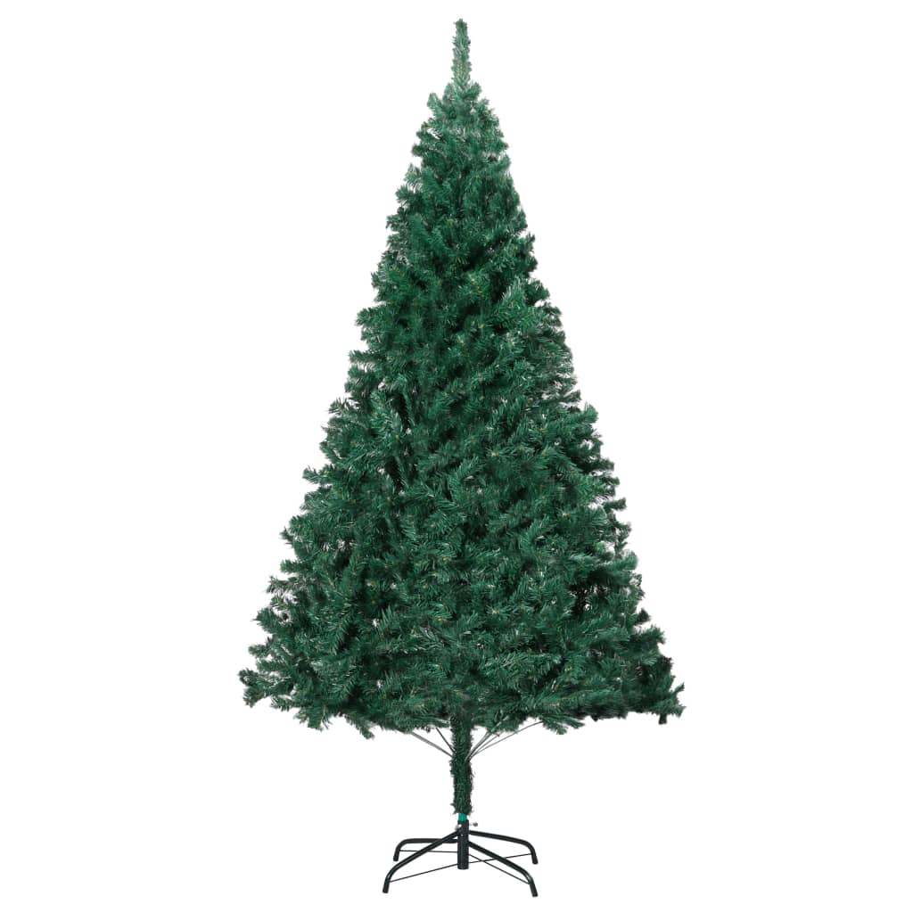 vidaXL Forhåndsbelyst kunstig juletre med tykke grener grønn 180 cm