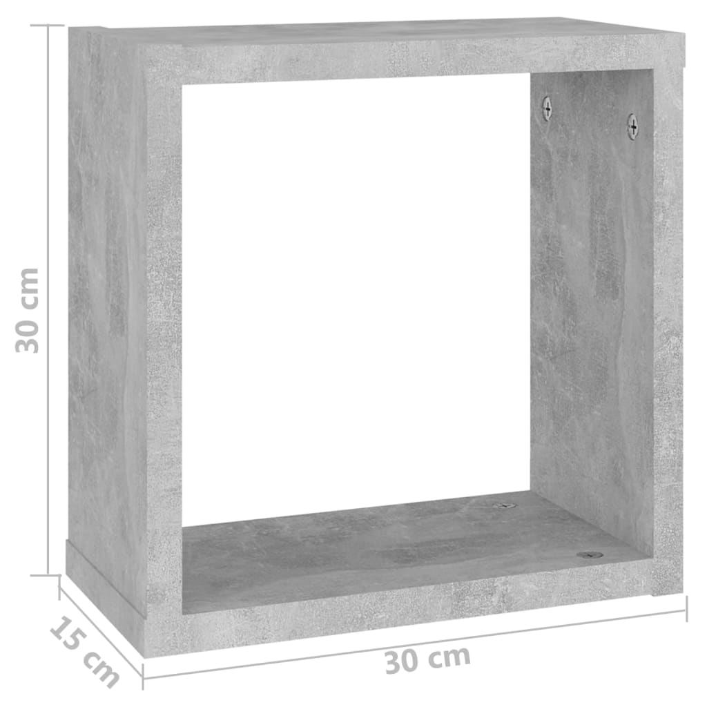vidaXL Vegghyller kubeformet 6 stk betonggrå 30x15x30 cm