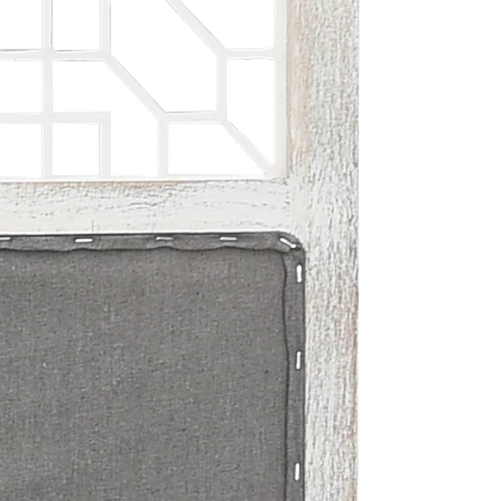 338555 vidaXL 4-Panel Room Divider Grey 140x165 cm Fabric