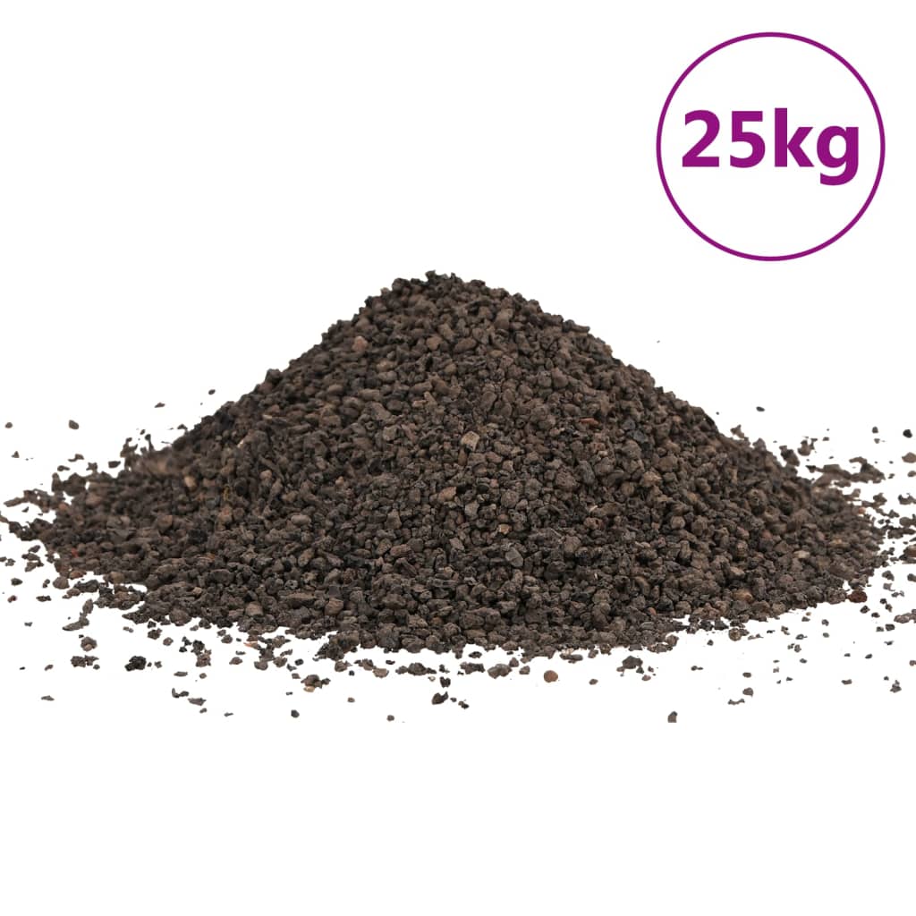 vidaXL Basaltgrus 25 kg svart 1-3 mm