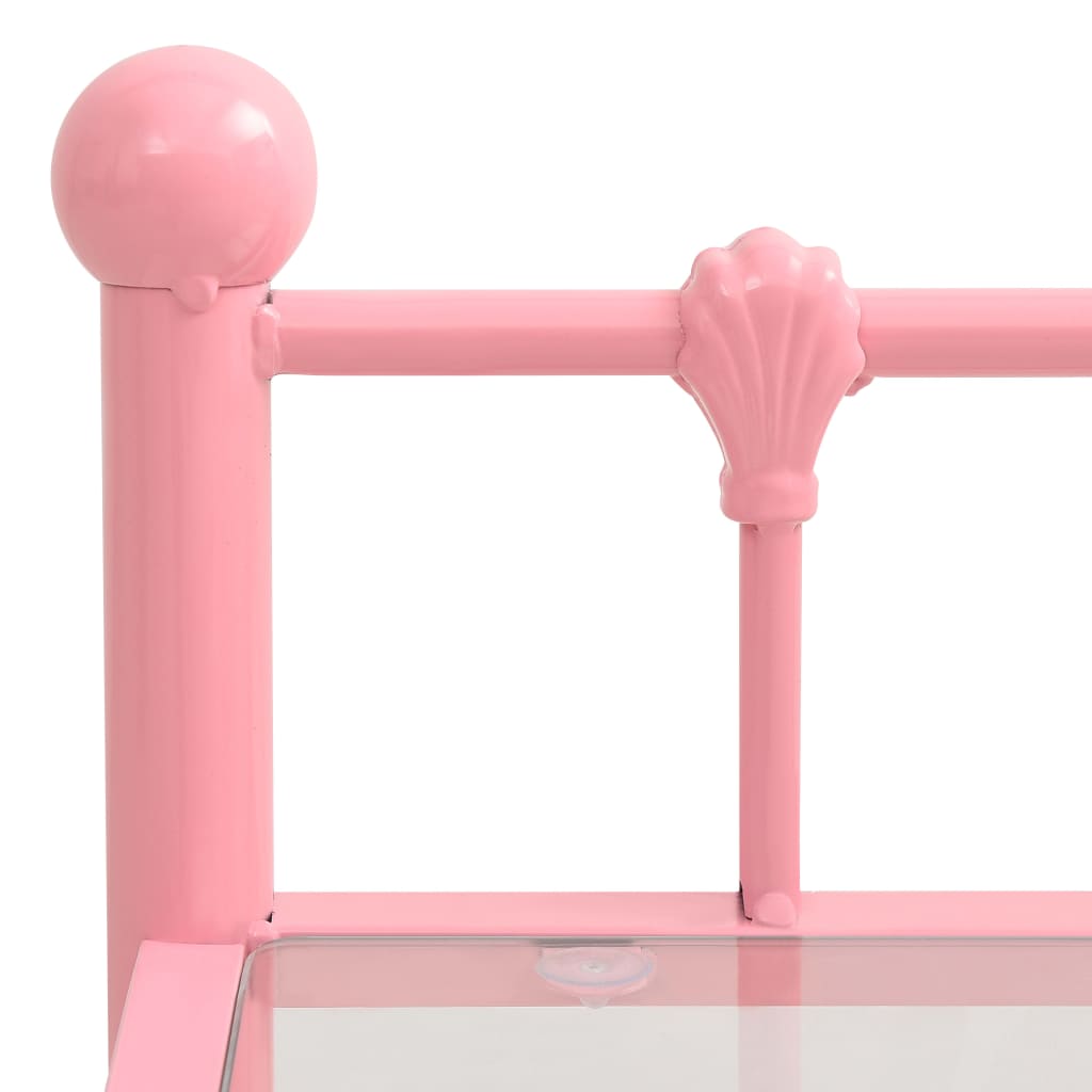 vidaXL Nattbord 2 stk rosa og gjennomsiktig metall og glass