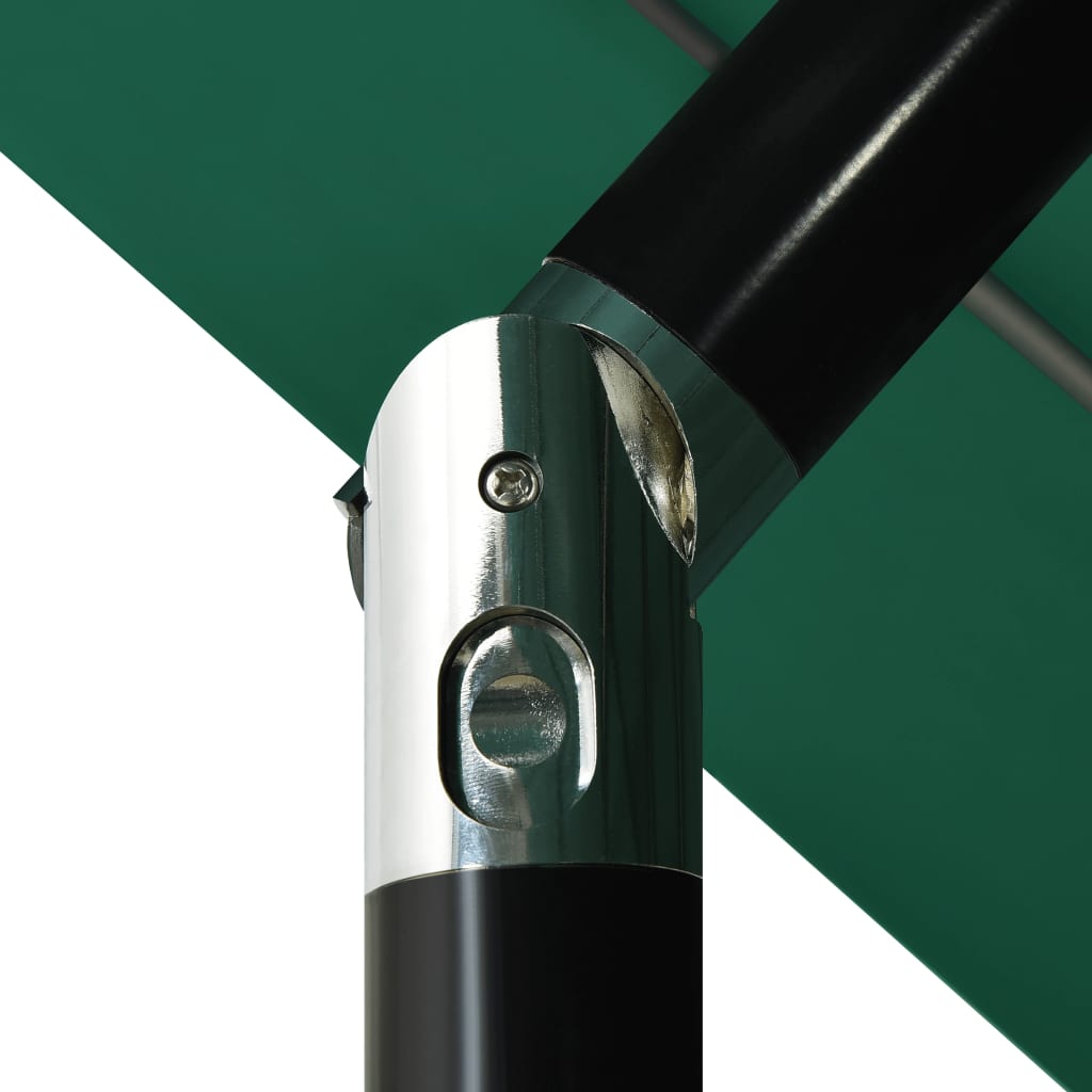 vidaXL Parasoll med aluminiumsstang 3 nivåer 3,5 m grønn