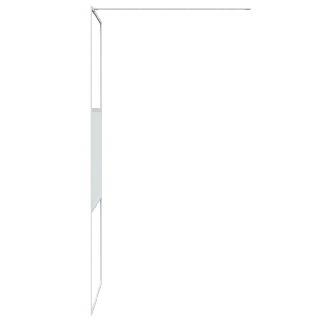 vidaXL Dusjvegg hvit 80x195 cm klart ESG-glass