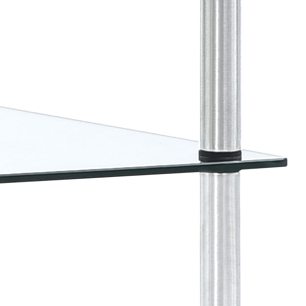 vidaXL Hylle 5 etasjer gjennomsiktig 40x40x130 cm herdet glass