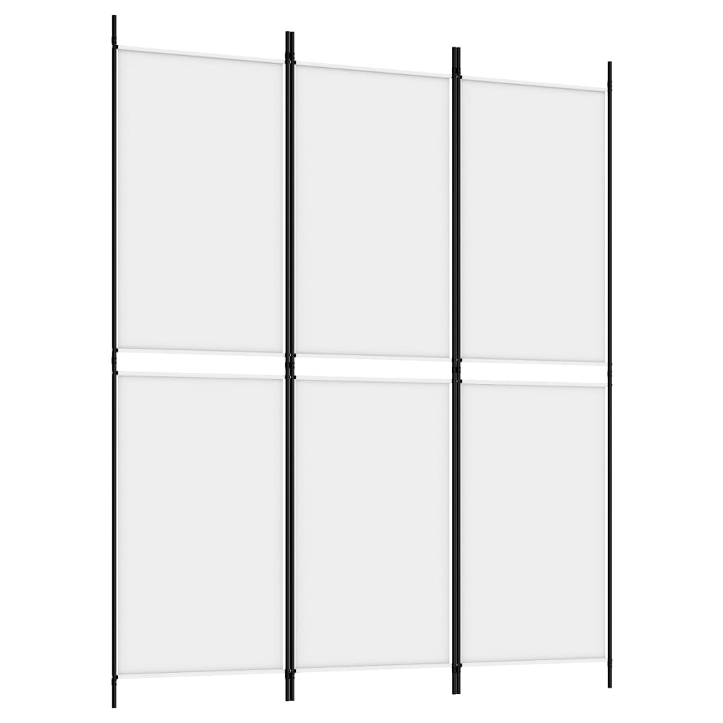 vidaXL Romdeler 3 paneler hvit 150x180 cm stoff