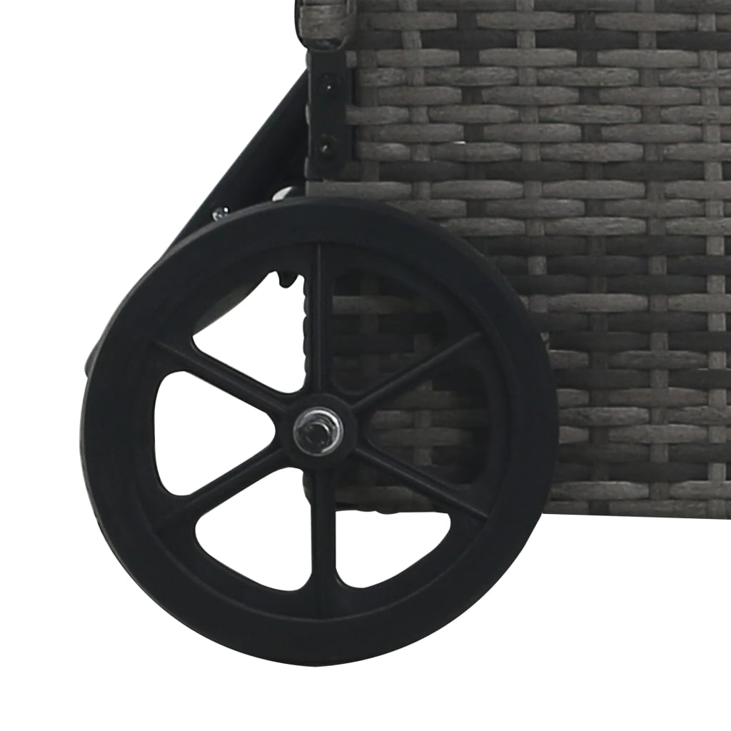 vidaXL Solseng med hjul polyrotting grå