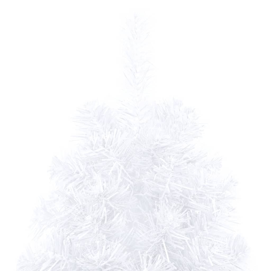 vidaXL Kunstig juletre halvt med LED og kuler 180 cm hvit