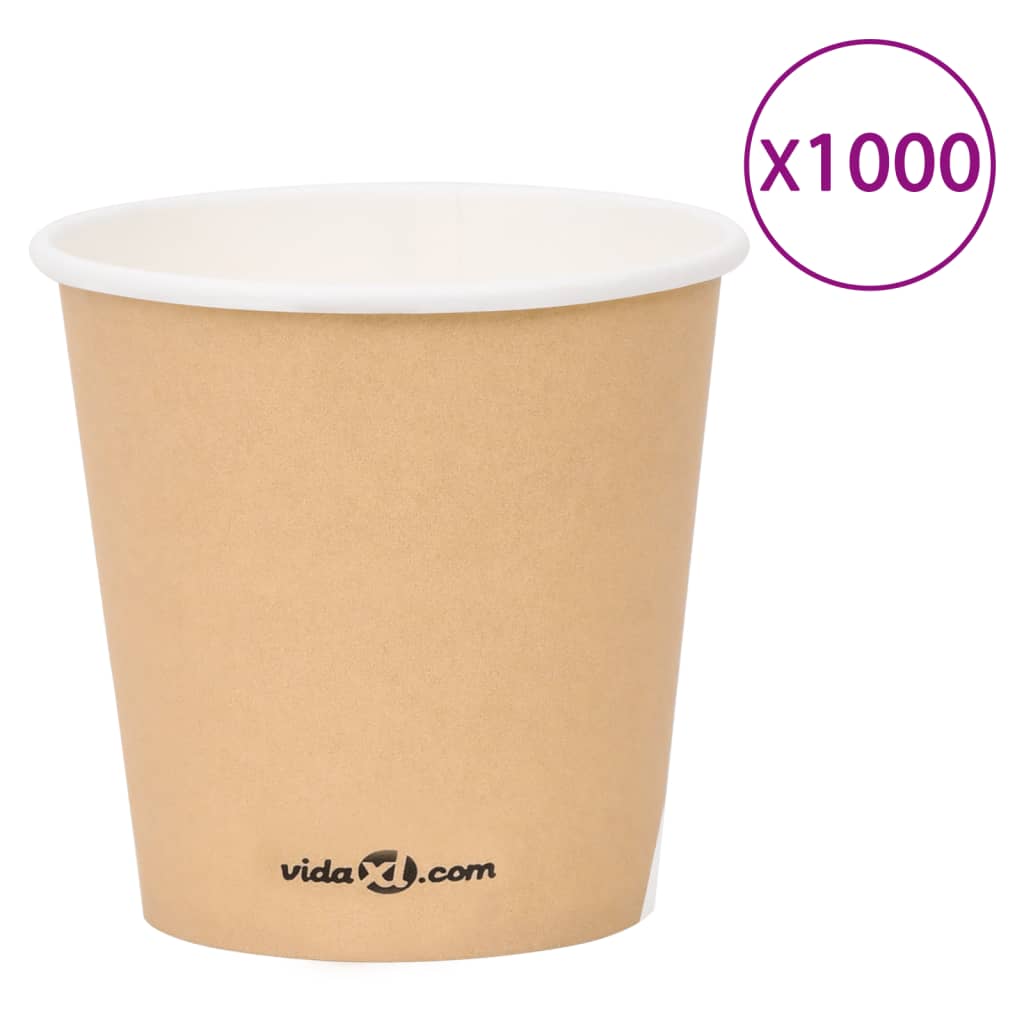 vidaXL Kaffepapirkopper 120 ml 1000 stk brun