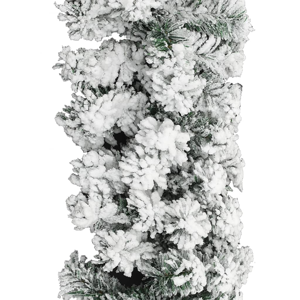 vidaXL Julekrans med flokket snø grønn 10 m PVC