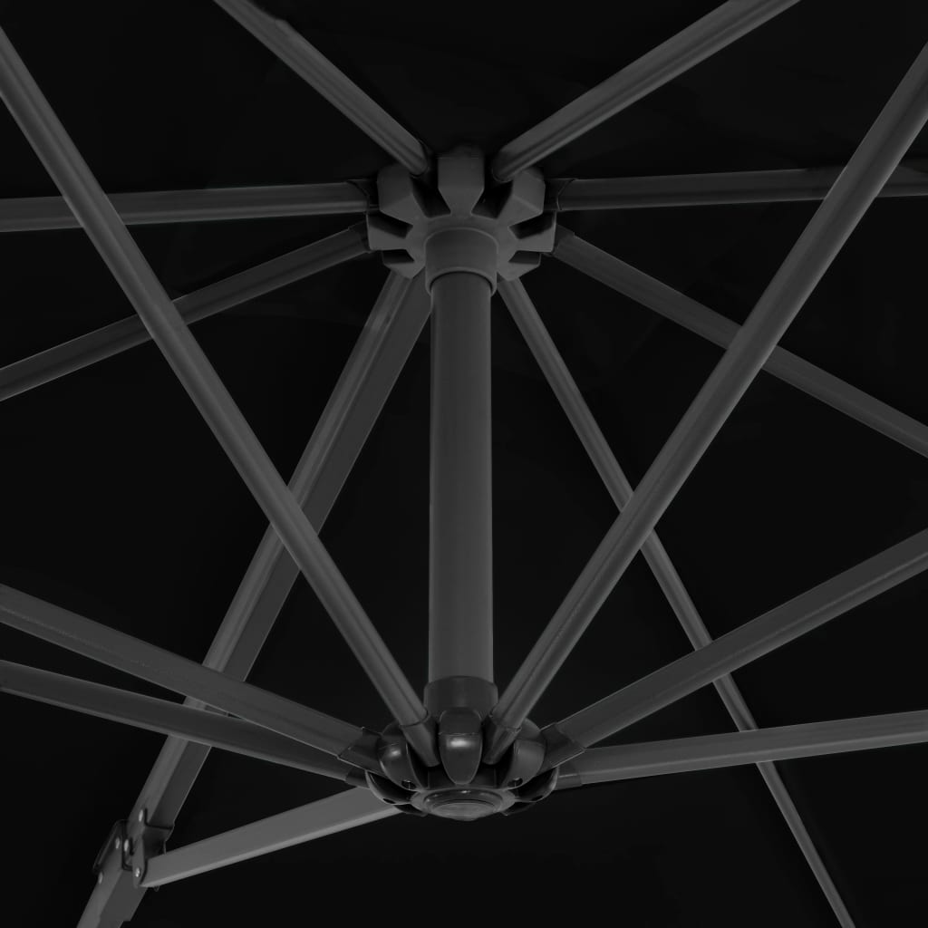 vidaXL Hengeparasoll med aluminiumsstang 250x250 cm svart