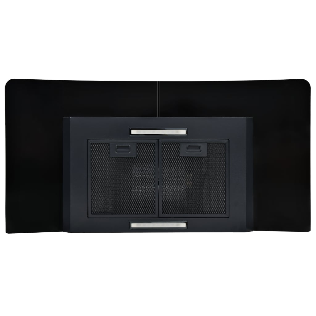 vidaXL Veggmontert kjøkkenvifte rustfritt stål 756 m³/h 90 cm svart