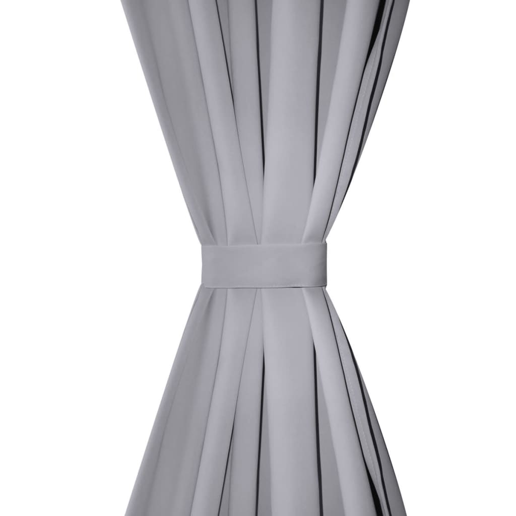 vidaXL Lystett gardin med metallmaljer 270x245 cm grå