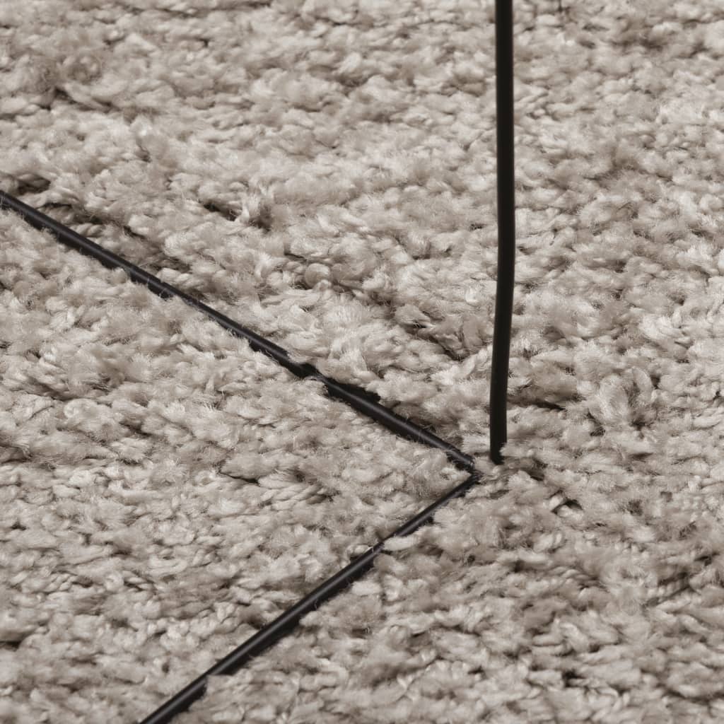 vidaXL Tykt teppe PAMPLONA høy luv moderne beige 60x110 cm