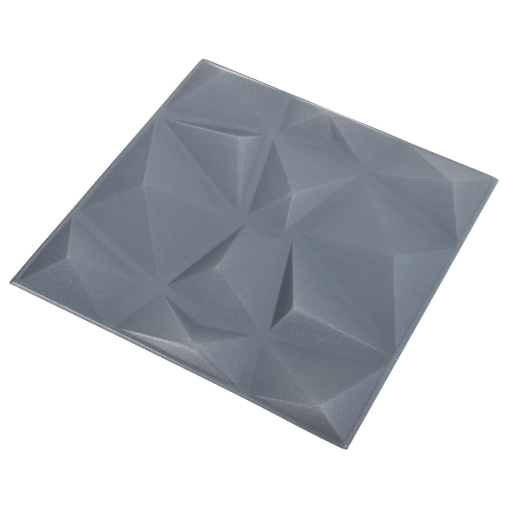 vidaXL 3D-veggpaneler 24 stk 50x50 cm diamant grå 6 m²