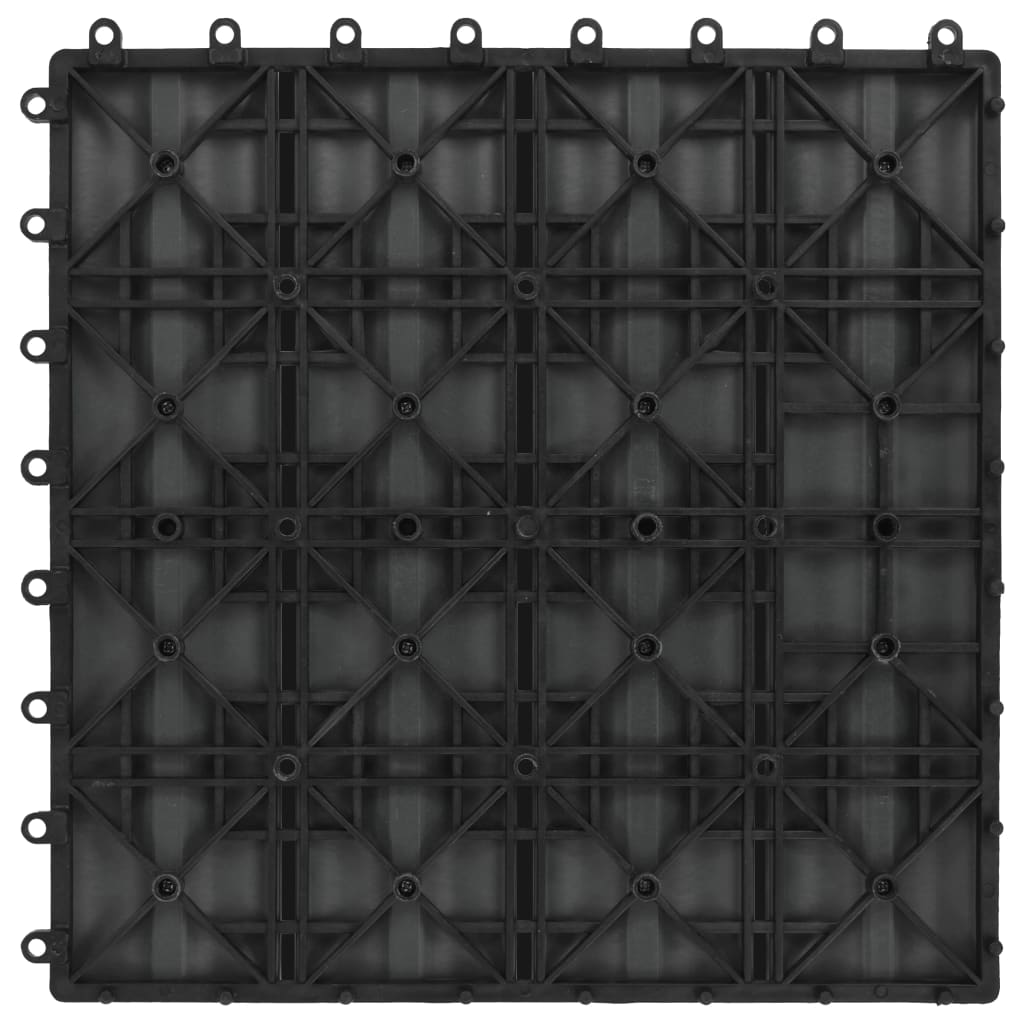 vidaXL Terrassebord 11 stk dyppreget WPC 30x30 cm 1 kvm svart