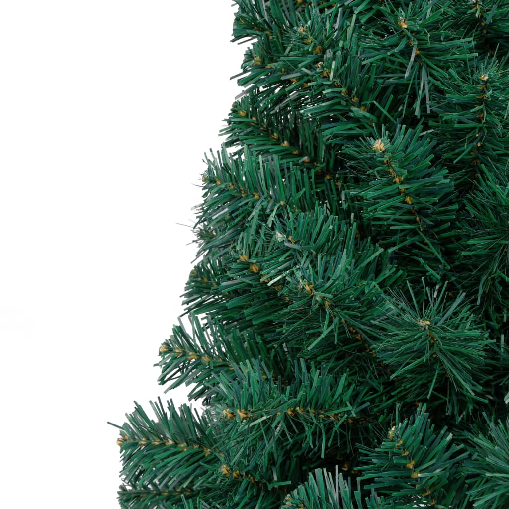 vidaXL Kunstig halvt juletre med LED og kulesett 150 cm grønn