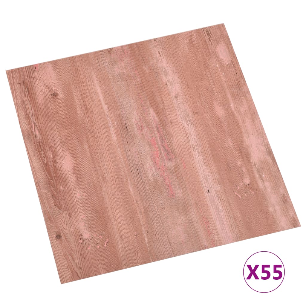 vidaXL Selvklebende gulvplanker 55 stk PVC 5,11 m² rød