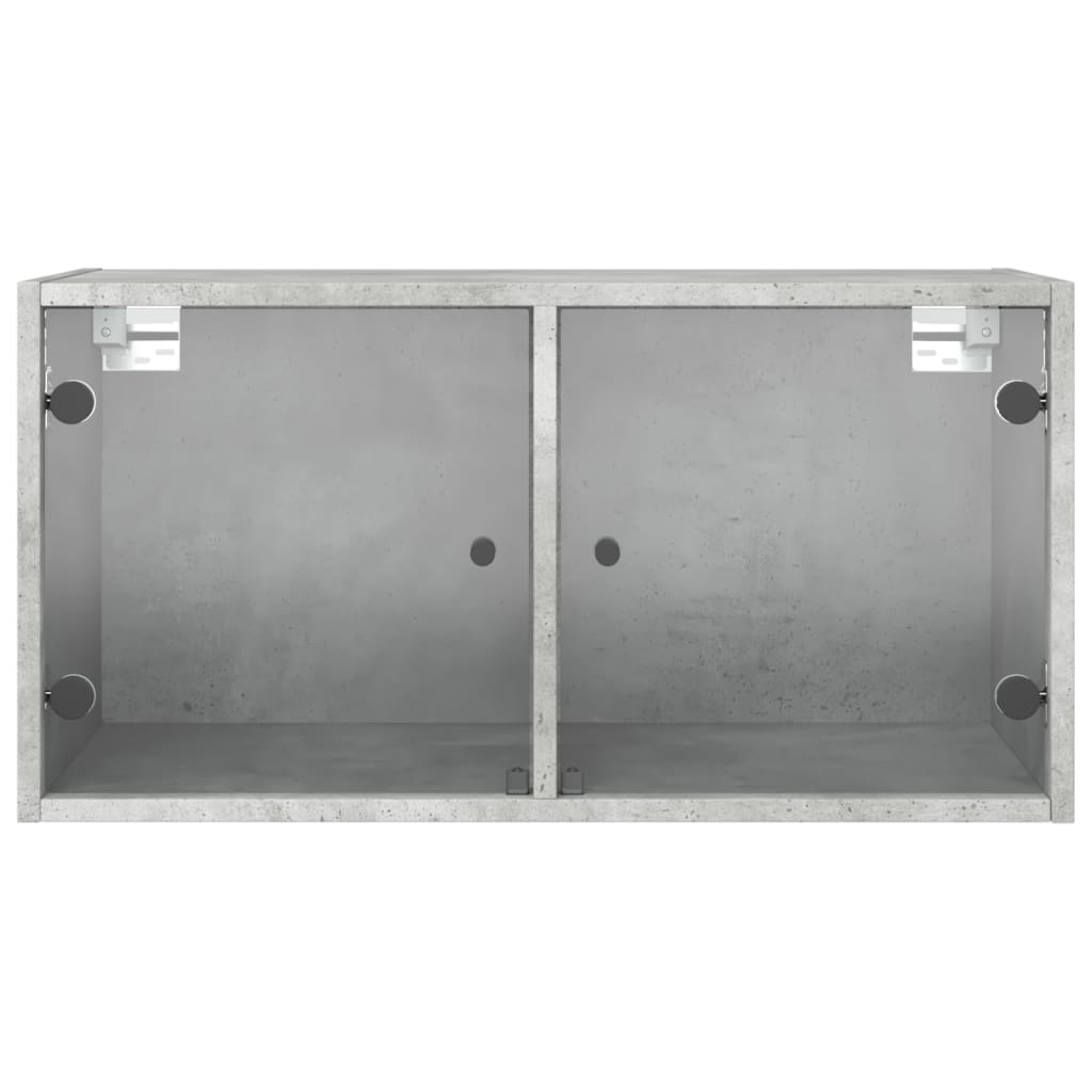 vidaXL Sideskap med glassdører betonggrå 68,5x37x35 cm
