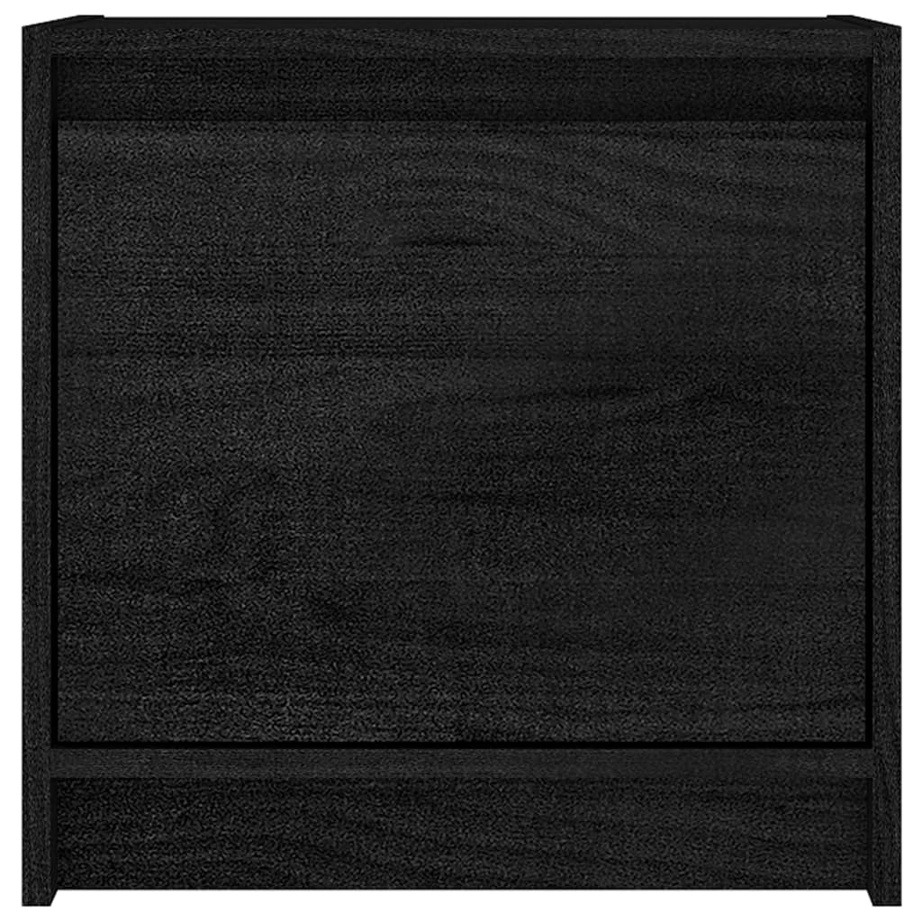 vidaXL Nattbord 2 stk svart 40x30,5x40 cm heltre furu