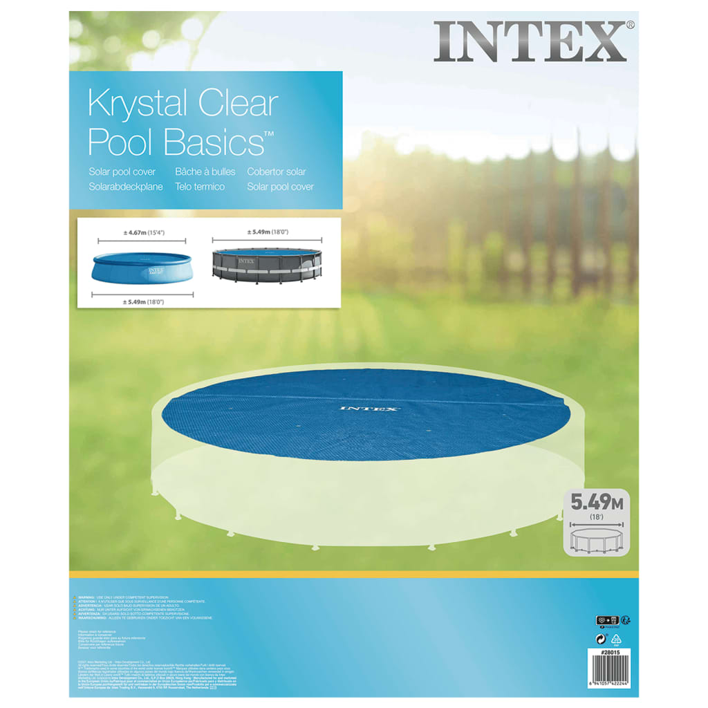 Intex Soltrekk til basseng blå 538 cm polyetylen