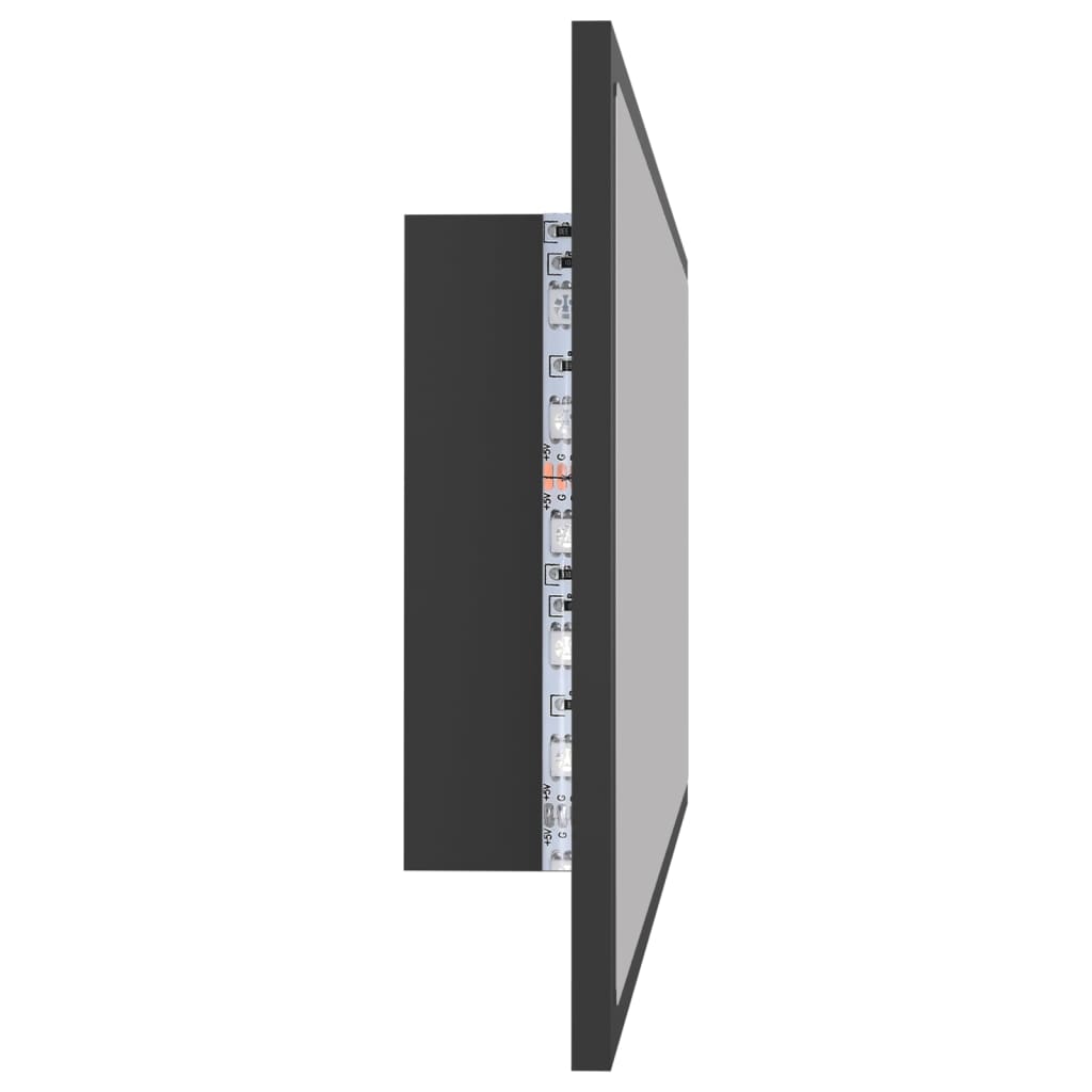 vidaXL LED-badespeil grå 100x8,5x37 cm akryl