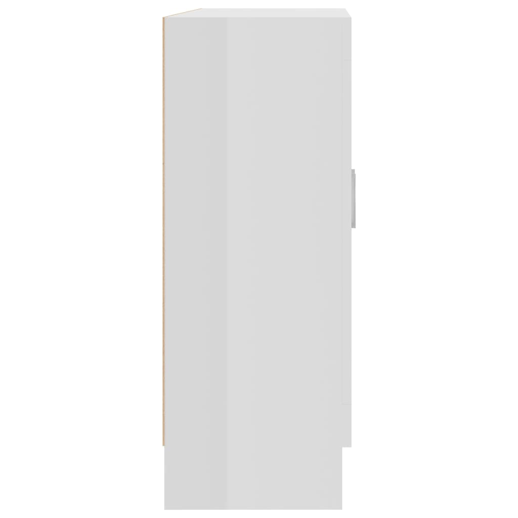vidaXL Vitrineskap høyglans hvit 82,5x30,5x80 cm sponplate