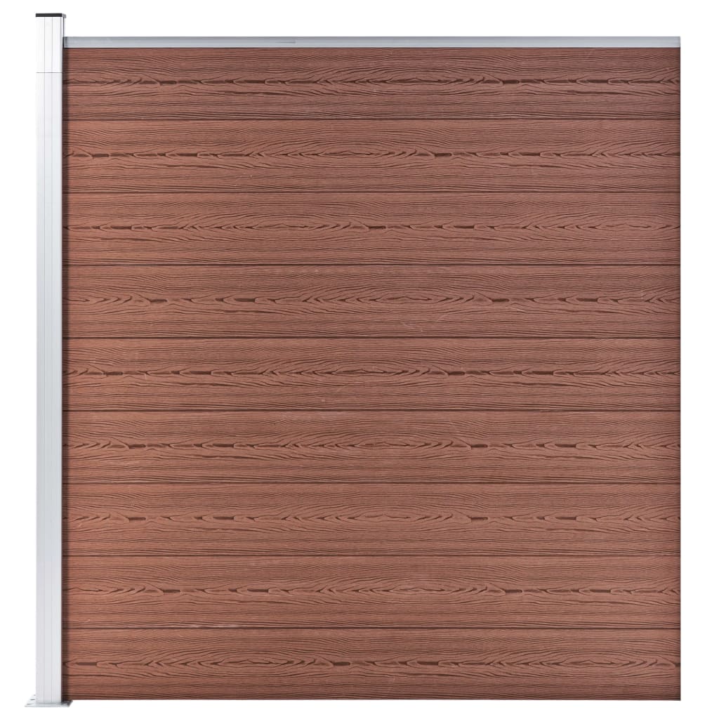 vidaXL Gjerdesett WPC 10 firkantet + 1 slisset 1830x186 cm brun