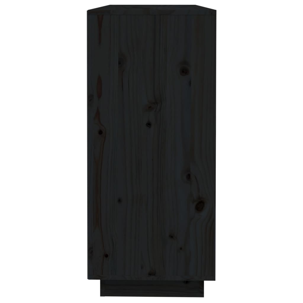 vidaXL Skjenk svart 110,5x35x80 cm heltre furu