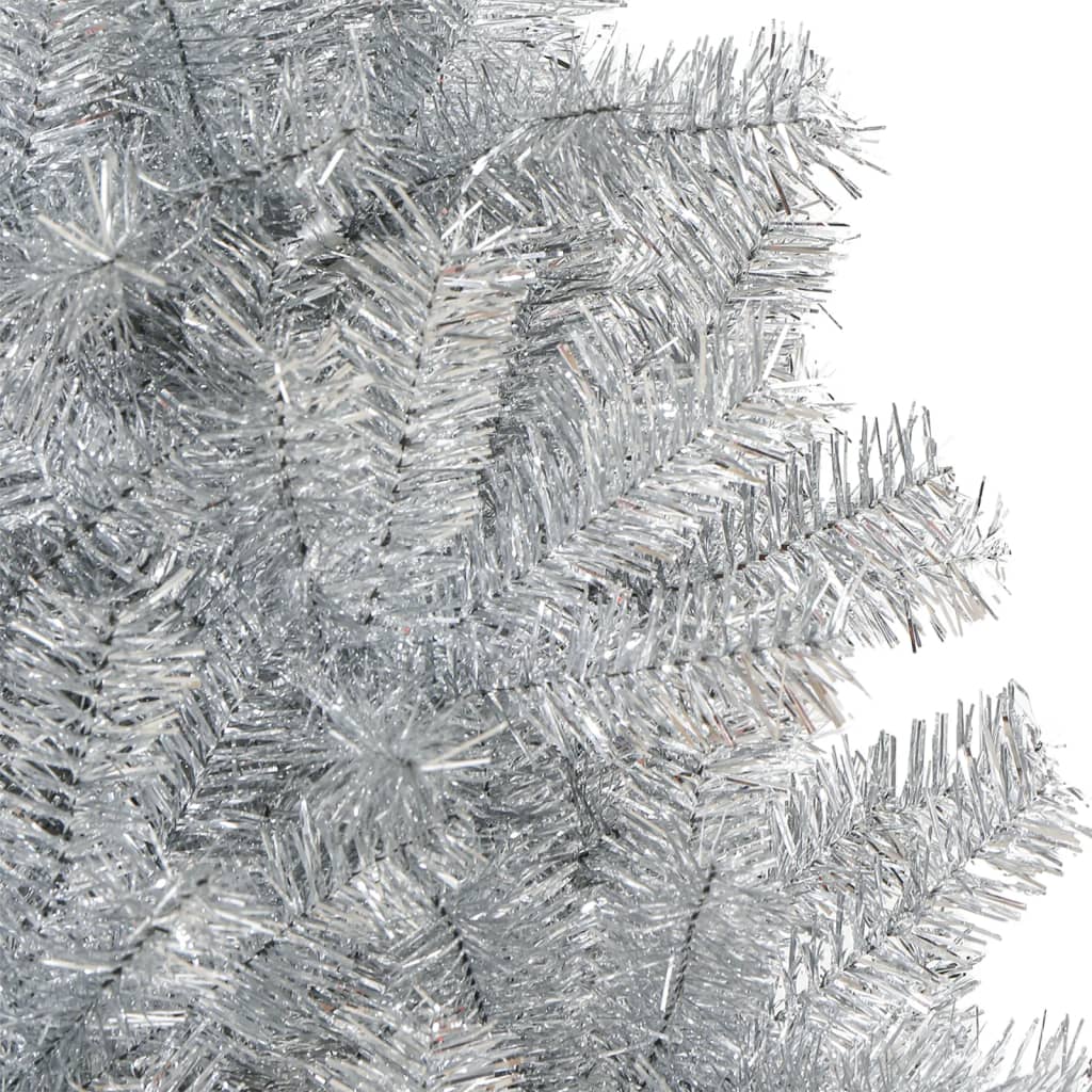 vidaXL Kunstig juletre med stativ sølv 150 cm PET