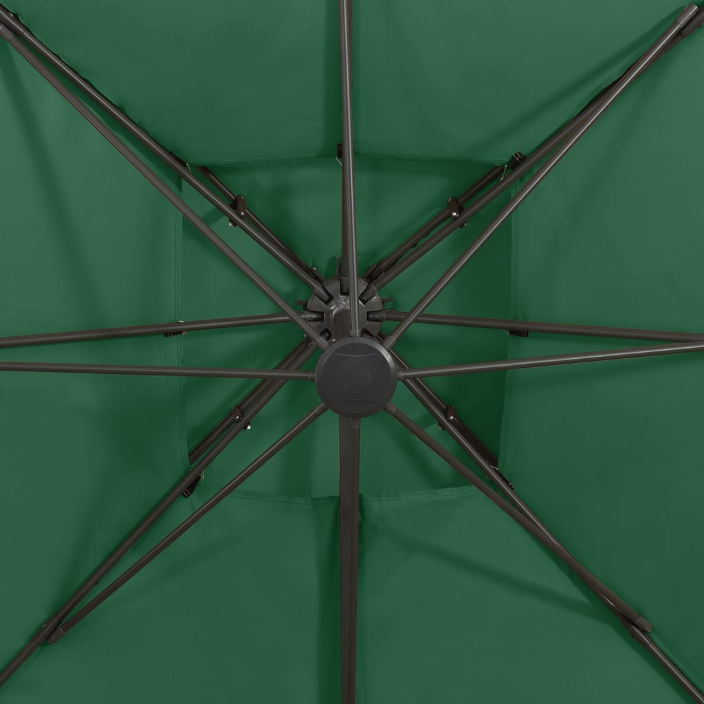 vidaXL Hengeparasoll med dobbel topp 300x300 cm grønn