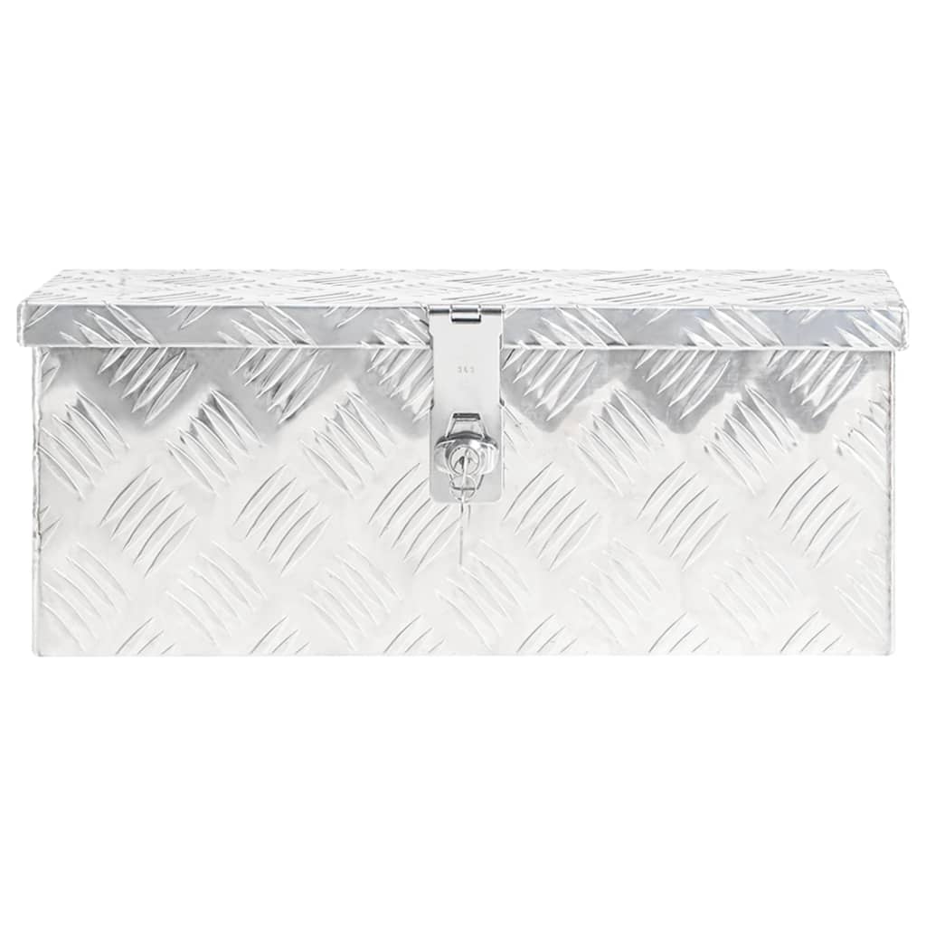 vidaXL Oppbevaringsboks sølv 50x15x20,5 cm aluminium