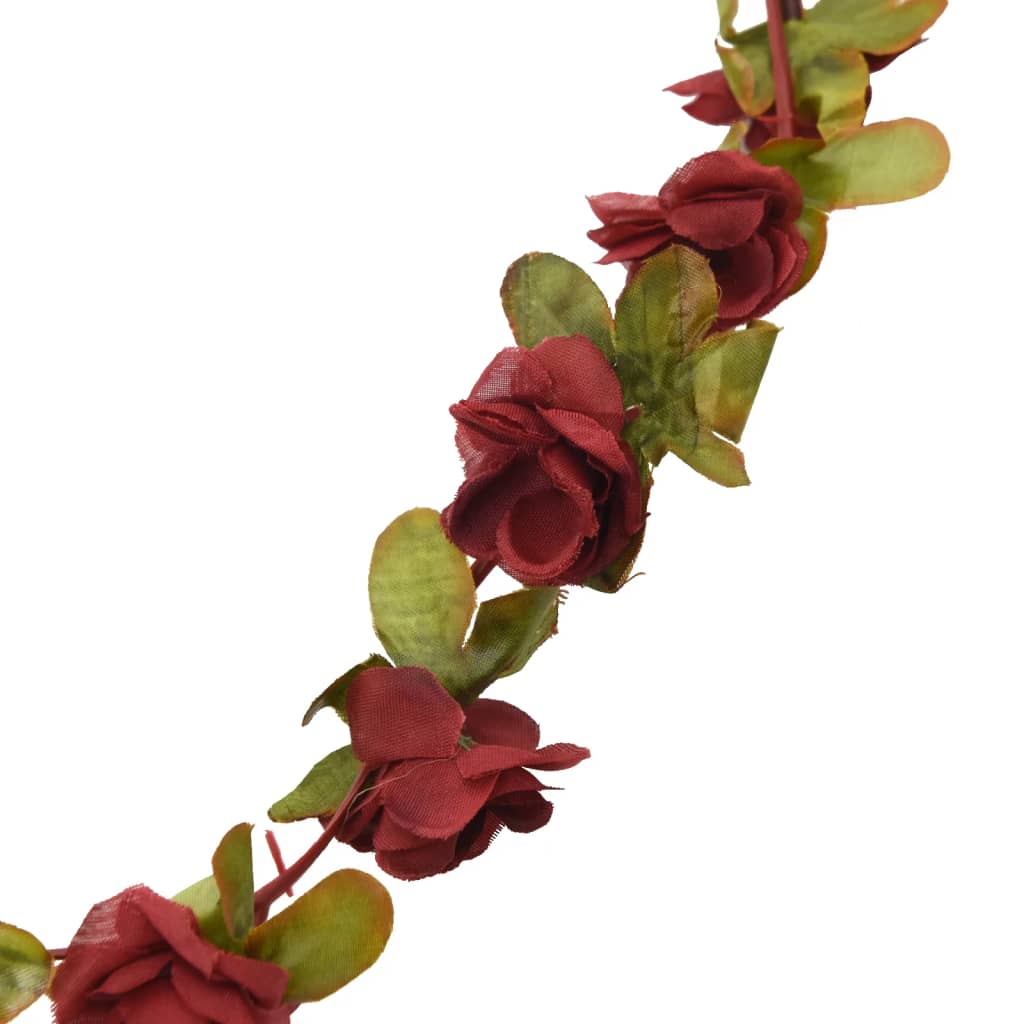 vidaXL Kunstige blomsterkranser 6 stk vinrød 250 cm