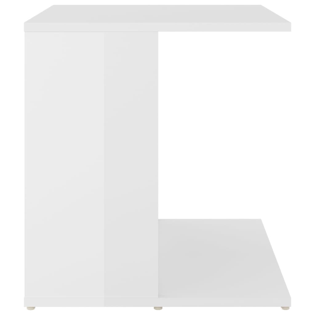 vidaXL Sidebord høyglans hvit 45x45x48 cm sponplate