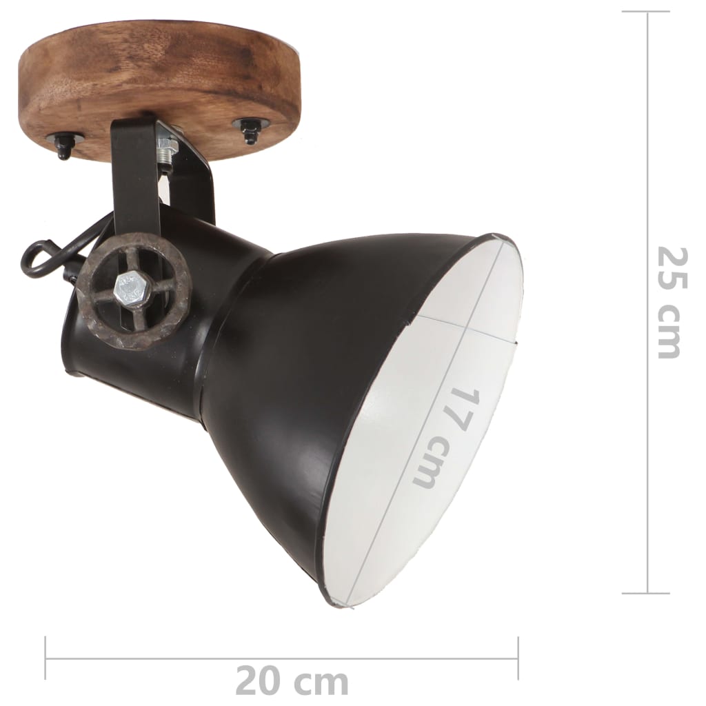 vidaXL Industrielle vegg-/taklamper 2 stk svart 20x25 cm E27