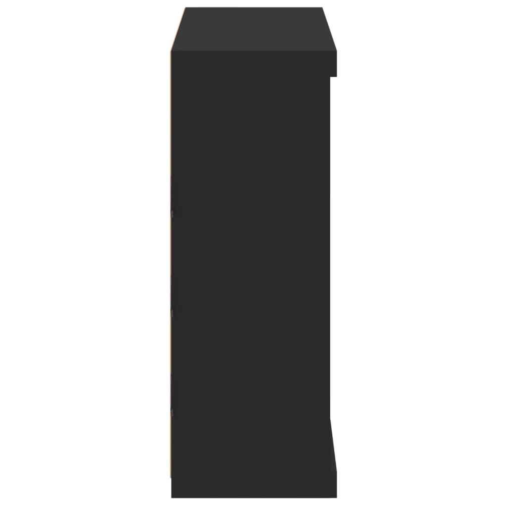 vidaXL Skjenk med LED-lys svart 81x37x100 cm
