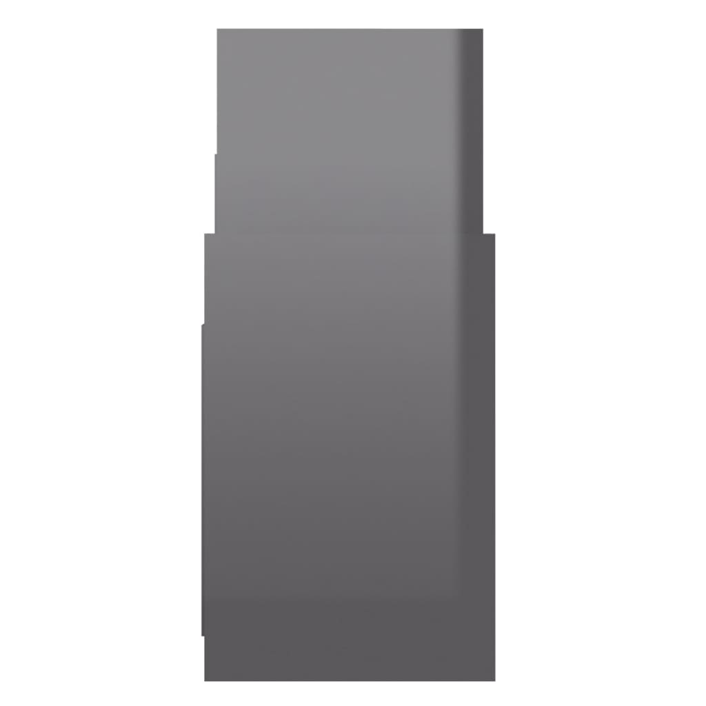 vidaXL Sideskap høyglans grå 60x26x60 cm sponplate