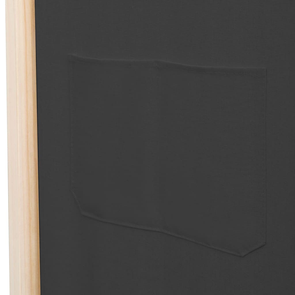 vidaXL Romdeler 3 paneler grå 120x170x4 cm stoff