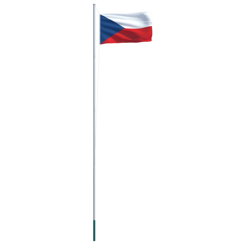 vidaXL Tsjekkisk flagg og stang aluminium 6,2 m