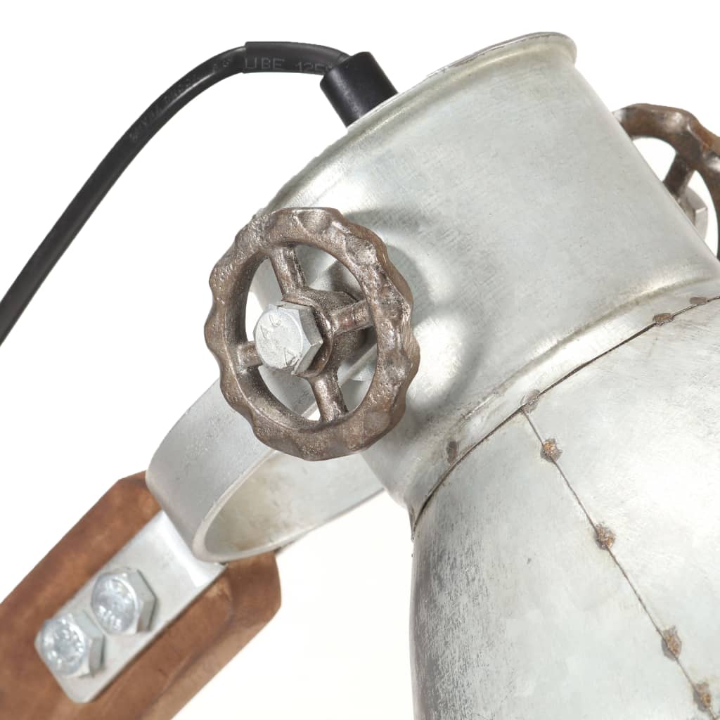 vidaXL Industriell bordlampe sølv rund 58x18x90 cm E27