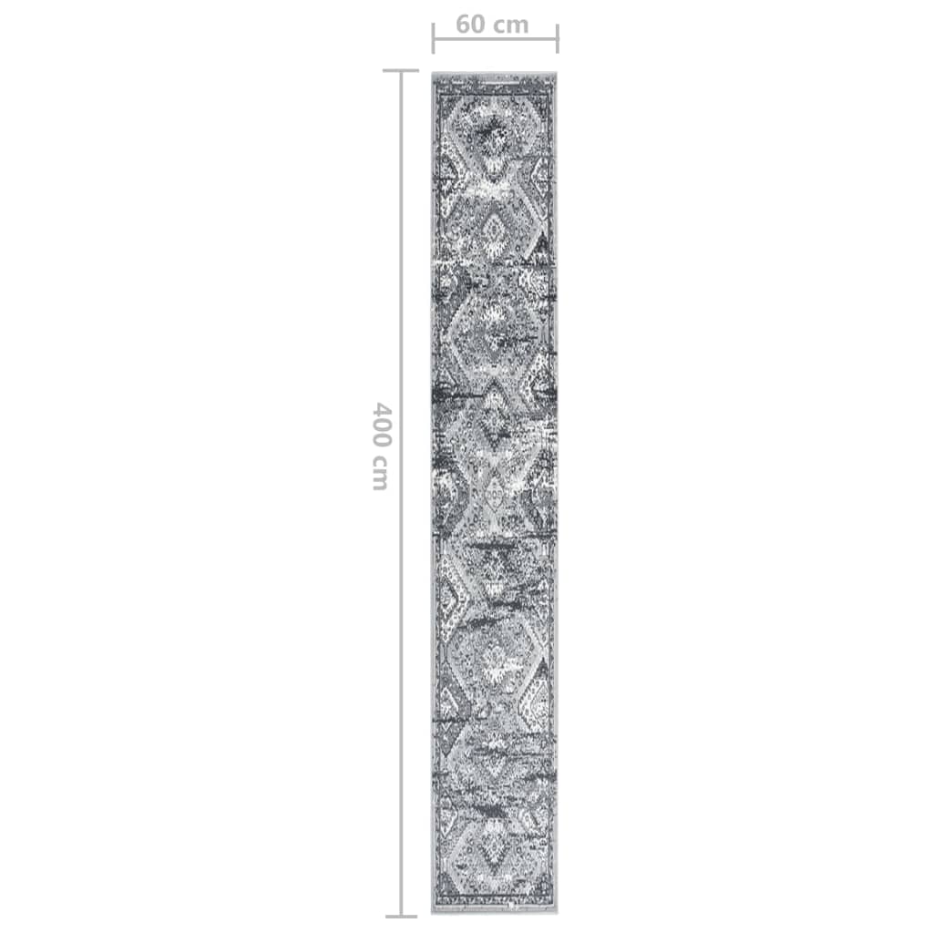 vidaXL Gulvteppe BCF orientalsk grå 60x400 cm