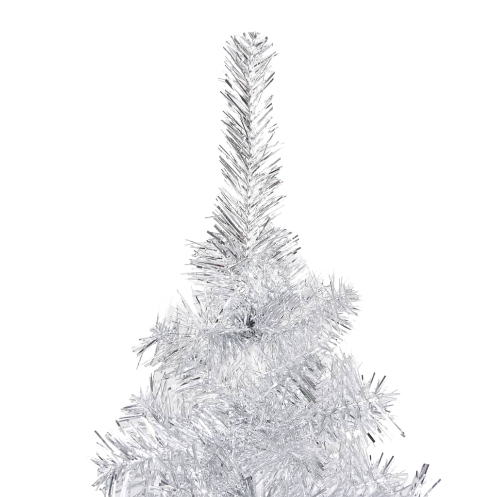 vidaXL Kunstig juletre med LED og kulesett 180 cm PET sølv