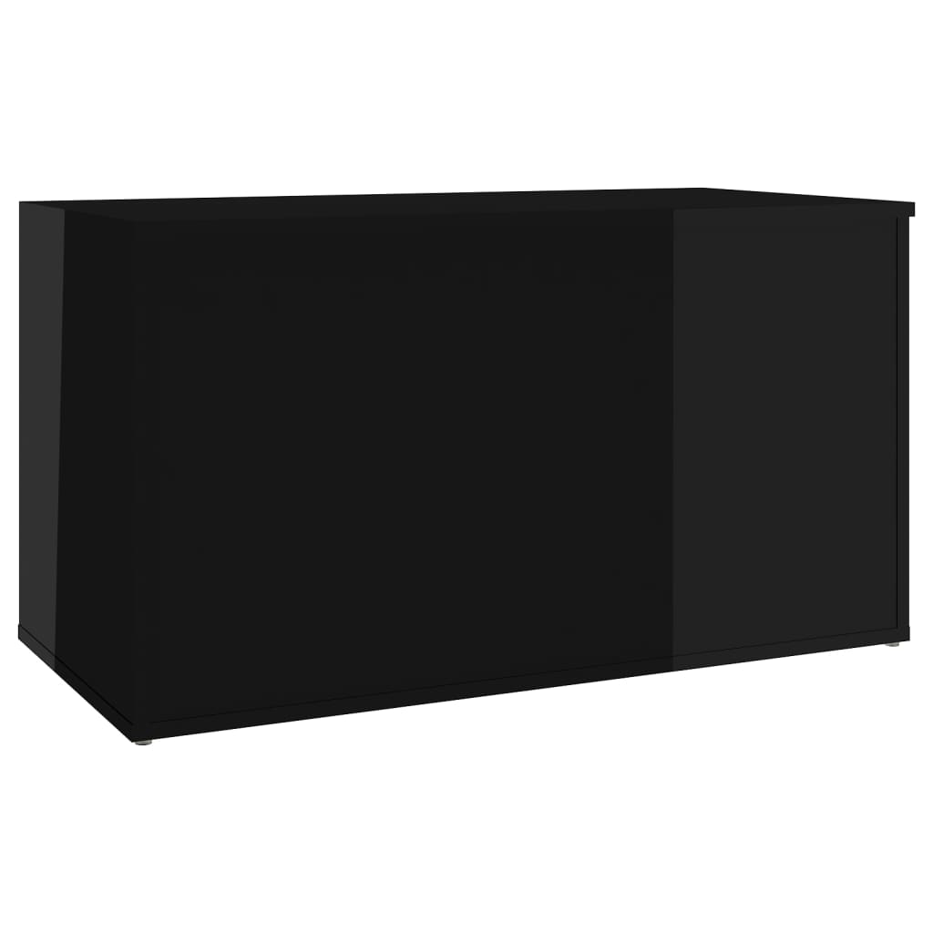 vidaXL Oppbevaringskiste høyglans svart 84x42x46 cm konstruert tre