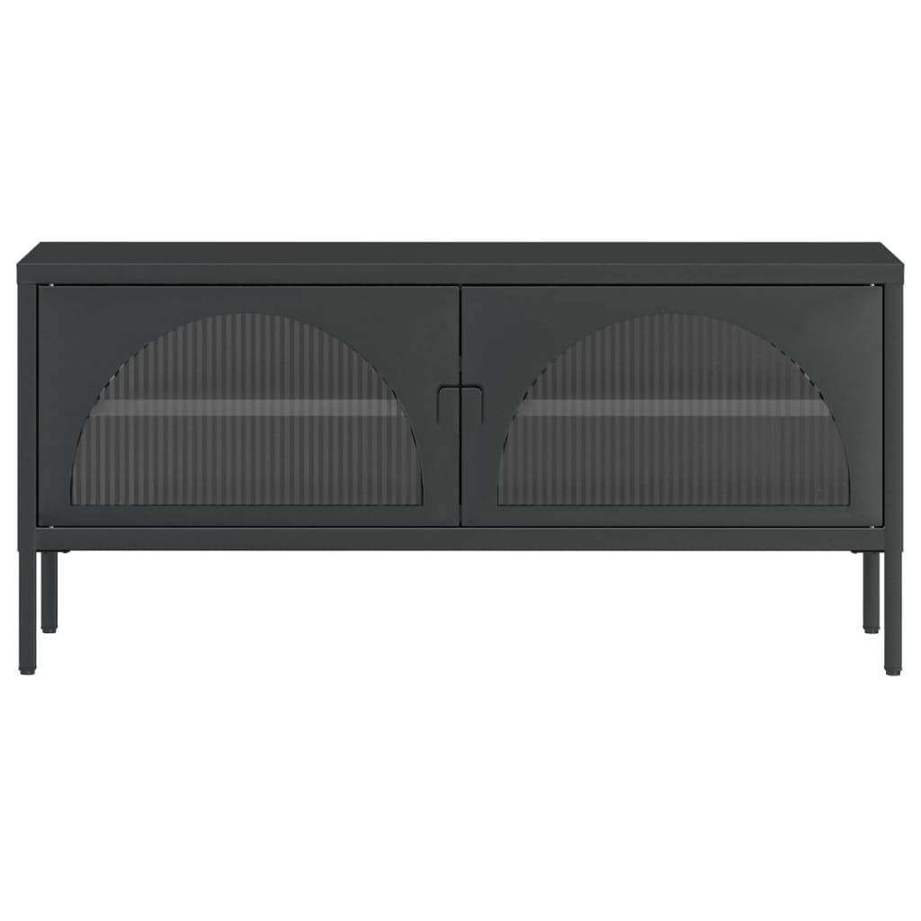 vidaXL TV-benk svart 105x35x50 cm glass og stål