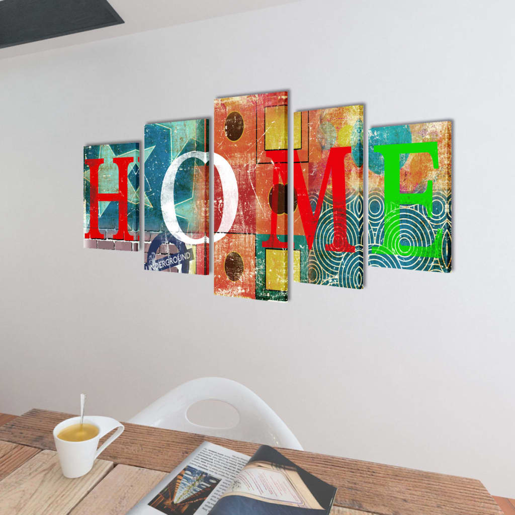 Kanvas Flerdelt Veggdekorasjon Flerfarget Home Design 100 x 50 cm