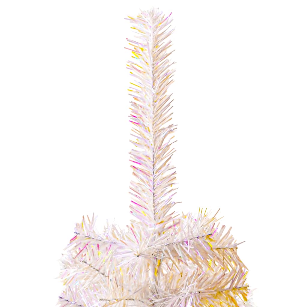 vidaXL Kunstig juletre med iriserende tupper hvit 150 cm PVC