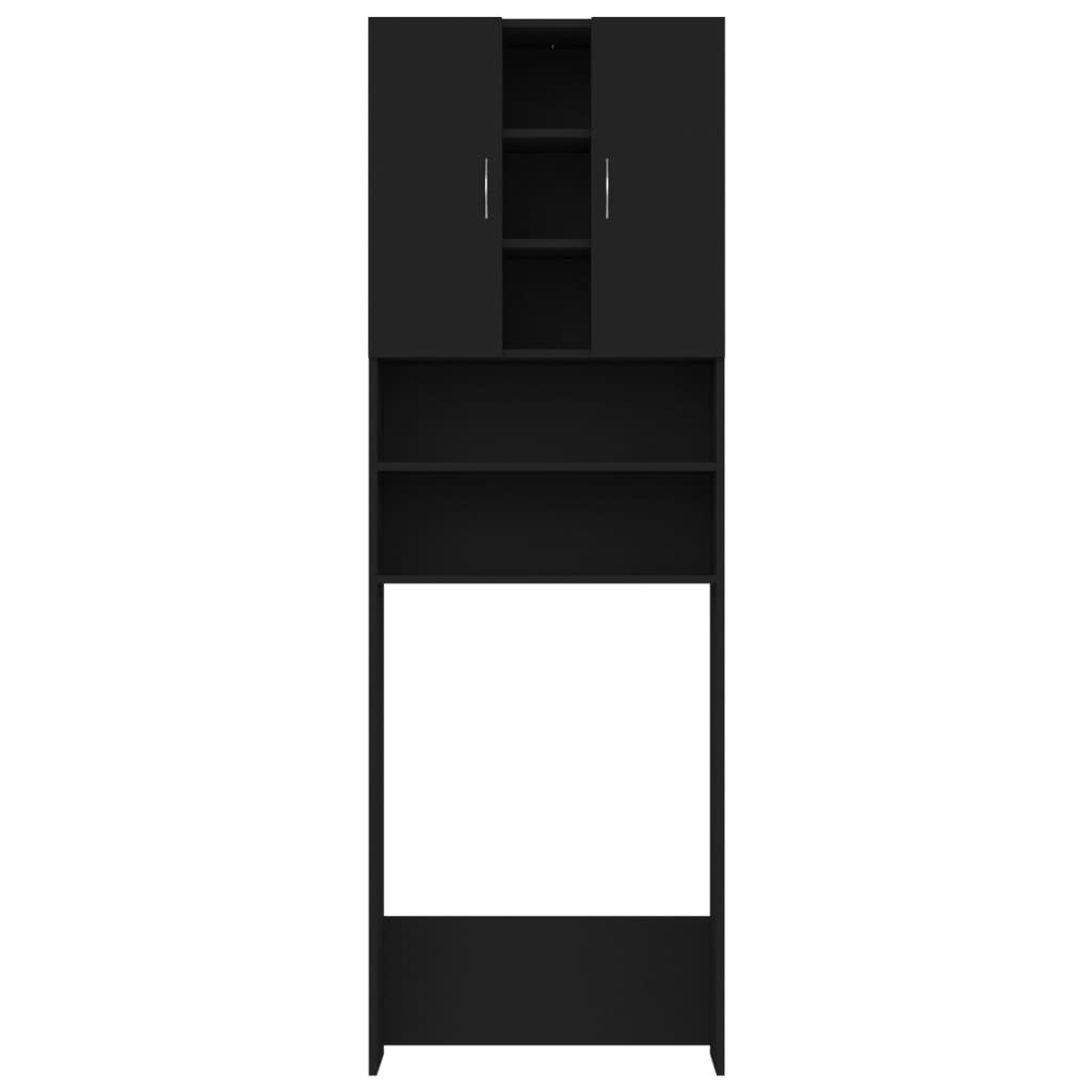 vidaXL Vaskemaskinskap svart 64x25,5x190 cm